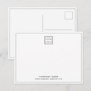 Custom Business Logo Company Name Grey Border  Postcard