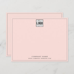 Custom Business Logo Company Name Grey Line Pink Card