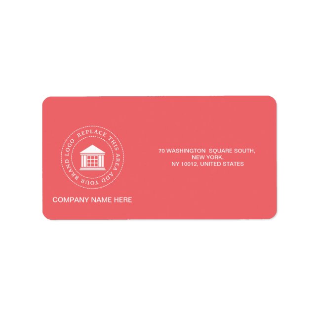 Custom Business Logo | Company Name  Label (Front)