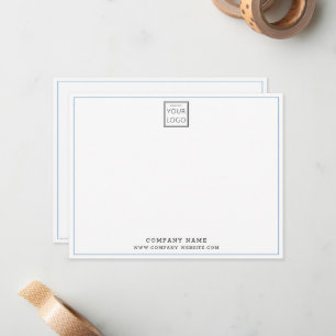 Custom Business Logo Company Name Light Blue Line Card