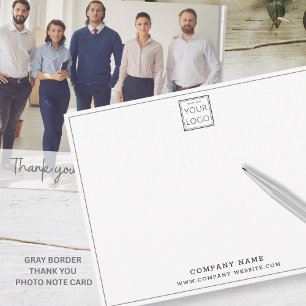 Custom Business Logo Company Name Photo Thank you Card