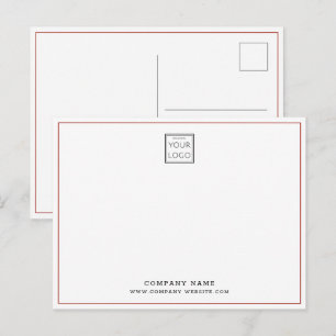 Custom Business Logo Company Name Red Border  Postcard