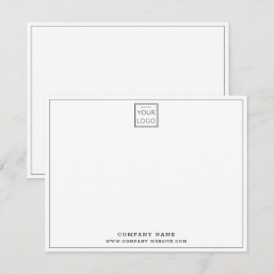 Custom Business Logo Company Name Silver Grey Card