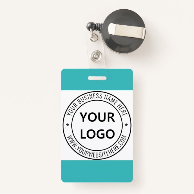 Custom Business Logo Company Personalised Stamp ID Badge (Back with Retractable)