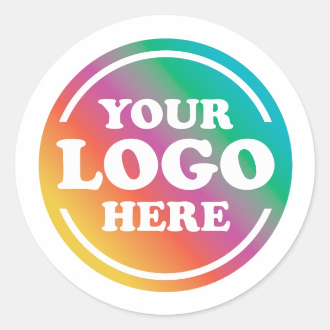 Custom Business Logo, Company Promotional Classic Round Sticker (Front)