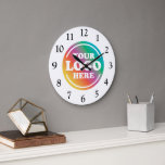 Custom Business Logo, Company Promotional Large Clock<br><div class="desc">Unlock an innovative way to promote your business with this customisable corporate wall clock. This large clock, with a unique design to house your logo, is both a practical gift and a striking display of style. It's perfect for corporate gifts, promotional giveaways, and special occasions. Make a statement that resonates...</div>