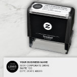 Custom Business Logo Company Return Address Self-inking Stamp<br><div class="desc">Custom branded business return address self-inking stamper features your professional business logo design. Simply add your company logo to the round placeholder image and personalise with the business name and address.</div>