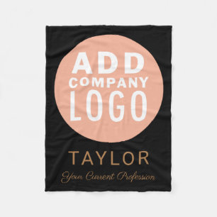 Custom Business Logo Company Staff Employee Name T Fleece Blanket