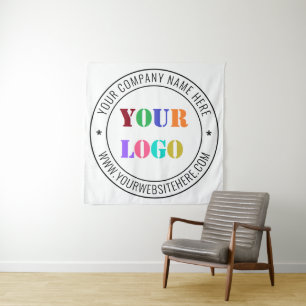 Custom Business Logo Company Stamp Design Tapestry