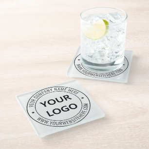 Custom Business Logo Company Stamp - Personalised Glass Coaster