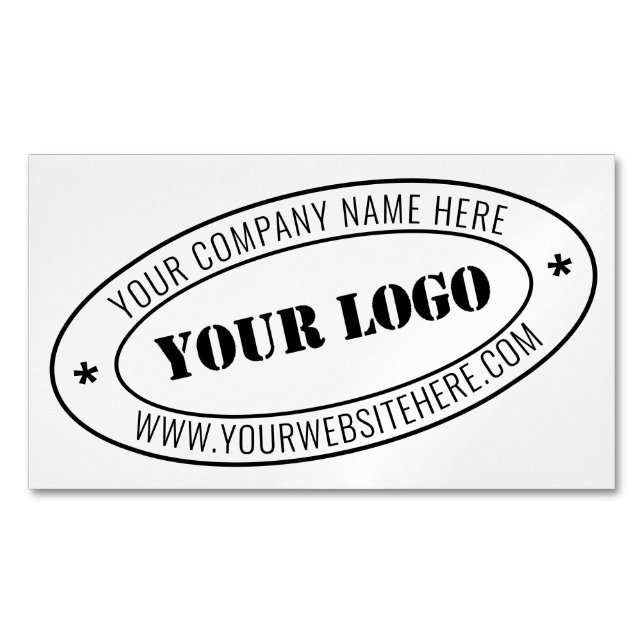 Custom Business Logo Company Stamp - Personalised  Magnetic Business Card (Front)