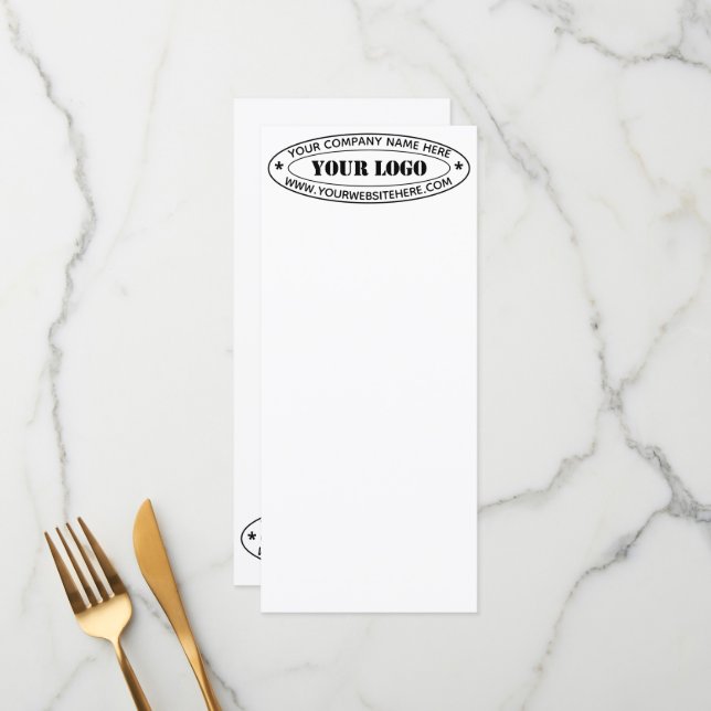 Custom Business Logo Company Stamp - Personalised  Menu (Front/Back In Situ)