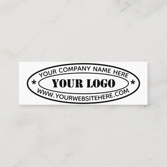 Custom Business Logo Company Stamp  Personalised Mini Business Card (Front)