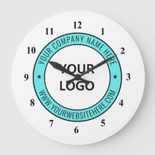 Custom Business Logo Company Stamp Personalized Large Clock