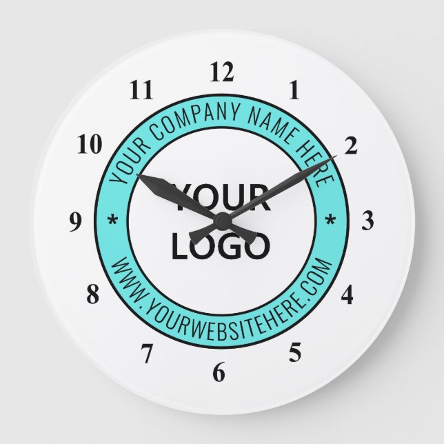 Custom Business Logo Company Stamp Personalized Large Clock (Front)