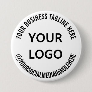 Custom Business Logo Company Tagline Social Media 7.5 Cm Round Badge