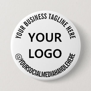 Custom Business Logo Company Tagline Social Media 7.5 Cm Round Badge