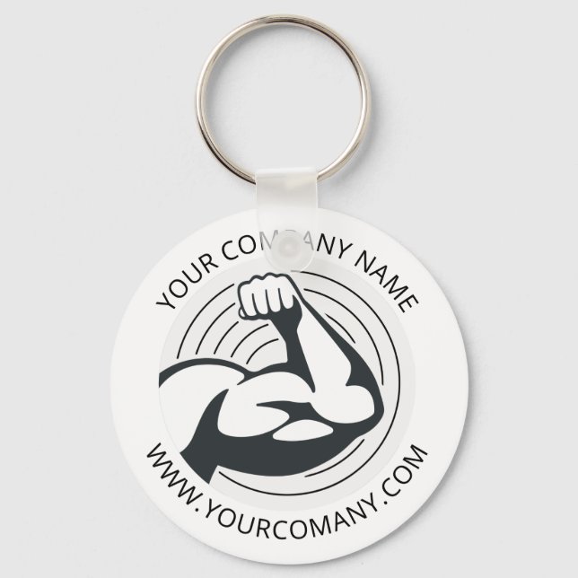 Custom Business Logo Company Website Key Ring (Front)