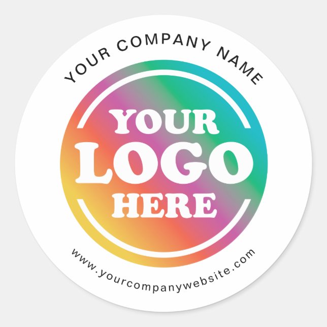 Custom Business Logo, Company Website Promotion Classic Round Sticker (Front)