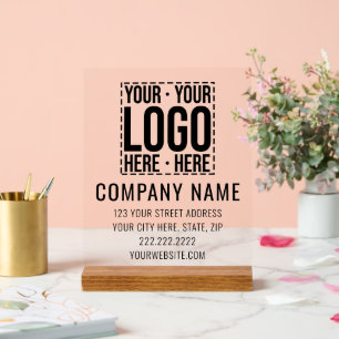 Custom Business Logo Corporate Company Modern Cool Acrylic Sign