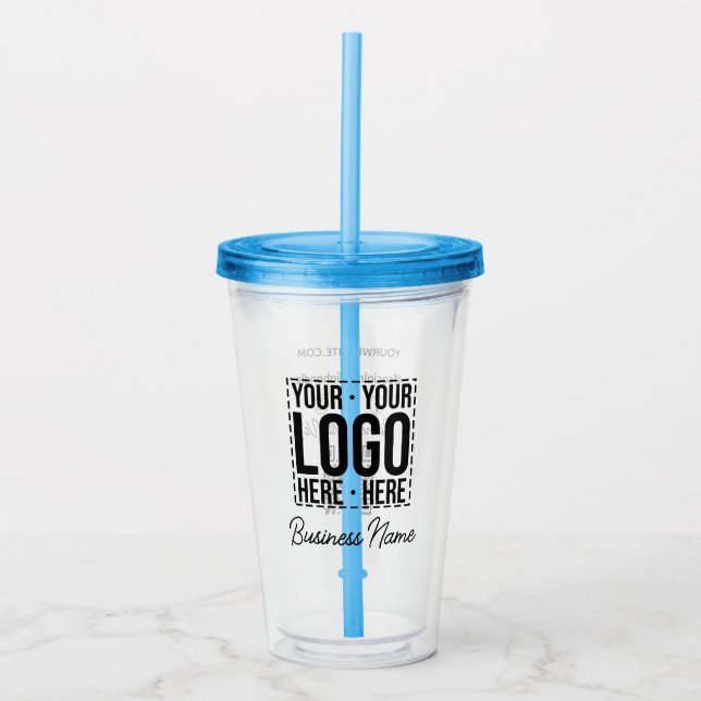 Custom Business Logo Corporate Company Modern Cool Acrylic Tumbler (Front)