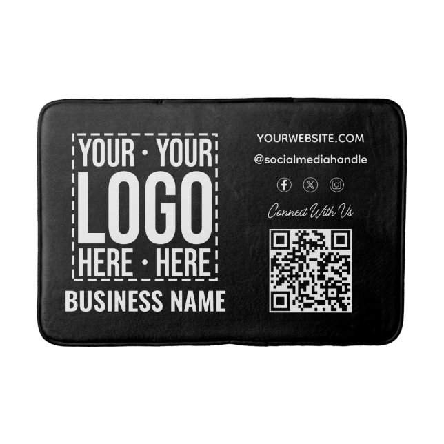 Custom Business Logo Corporate Company Modern Cool Bath Mat (Front)