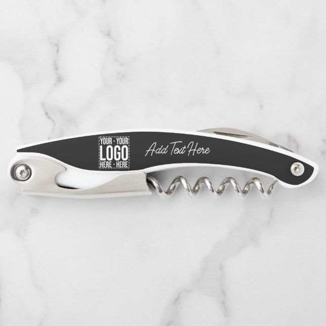 Custom Business Logo Corporate Company Modern Cool Corkscrew (Front)