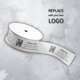 Custom Business Logo Corporate Company Modern Cool Grosgrain Ribbon