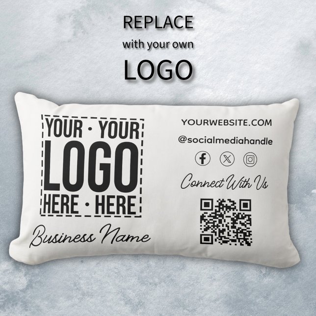 Custom Business Logo Corporate Company Modern Cool Lumbar Cushion (Creator Uploaded)