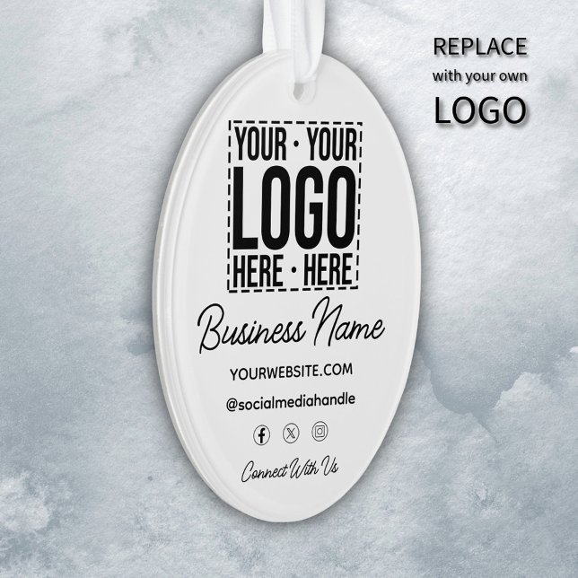 Custom Business Logo Corporate Company Modern Cool Ornament (Creator Uploaded)