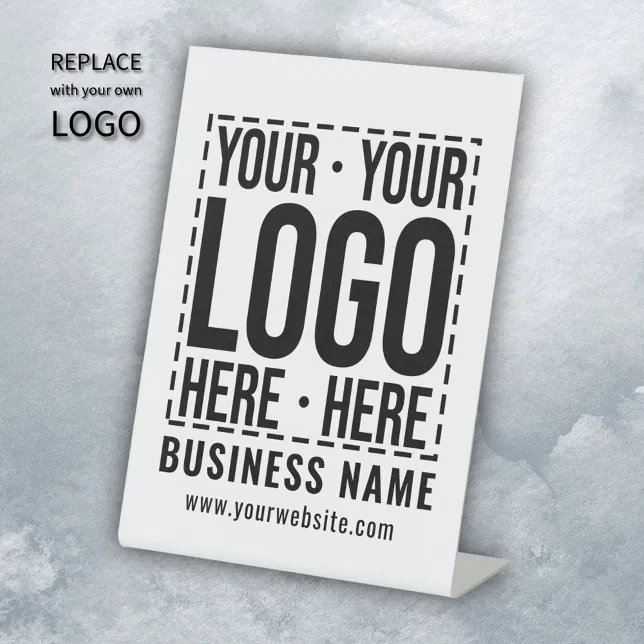 Custom Business Logo Corporate Company Modern Cool Pedestal Sign | Zazzle