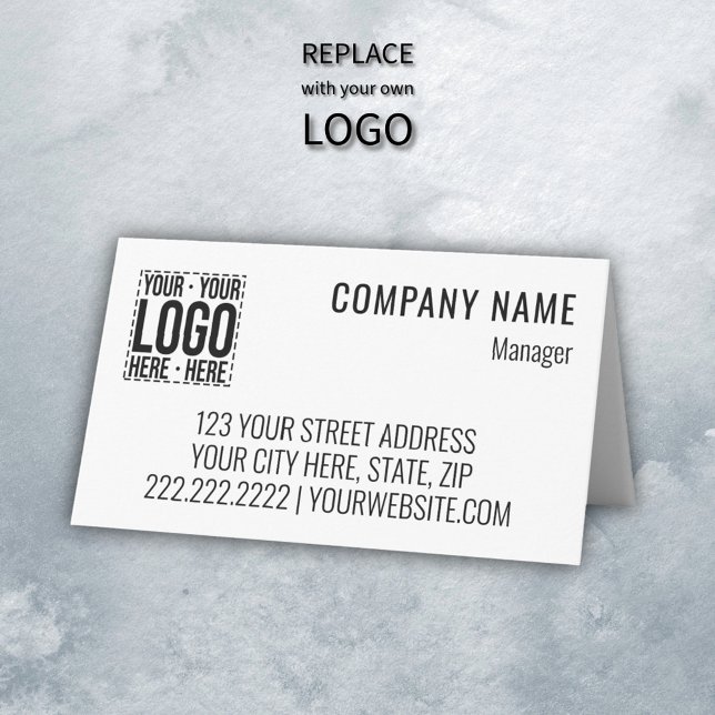 Custom Business Logo Corporate Company Modern Cool Place Card (Creator Uploaded)