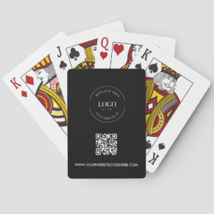 Custom Business LOGO Corporate QR CODE Black  Playing Cards