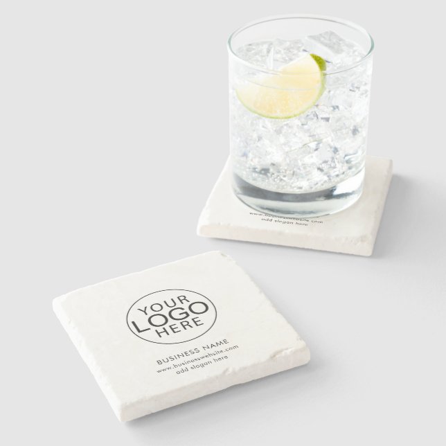 Custom Business Logo Corporate Swag Stone Coaster (Side)