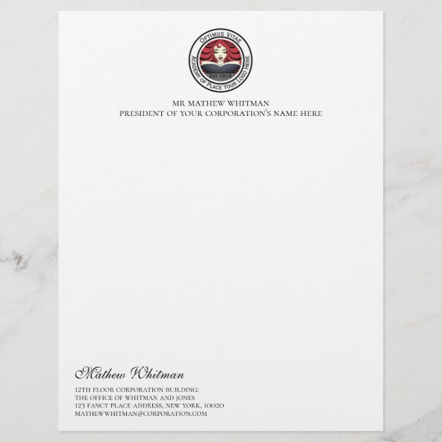 Custom Business Logo Custom Letterhead (Front)