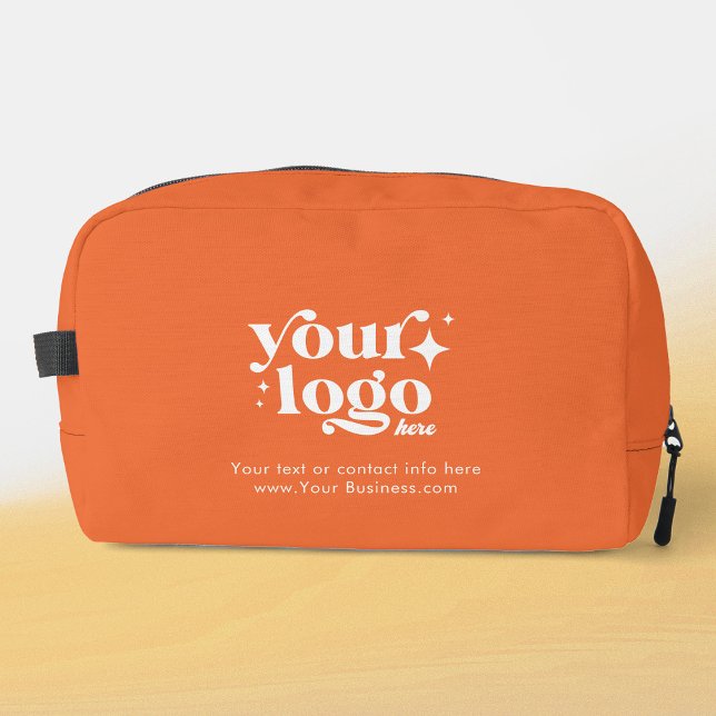 Custom Business Logo Cute Stylish Cool Orange Dopp Kit (Creator Uploaded)