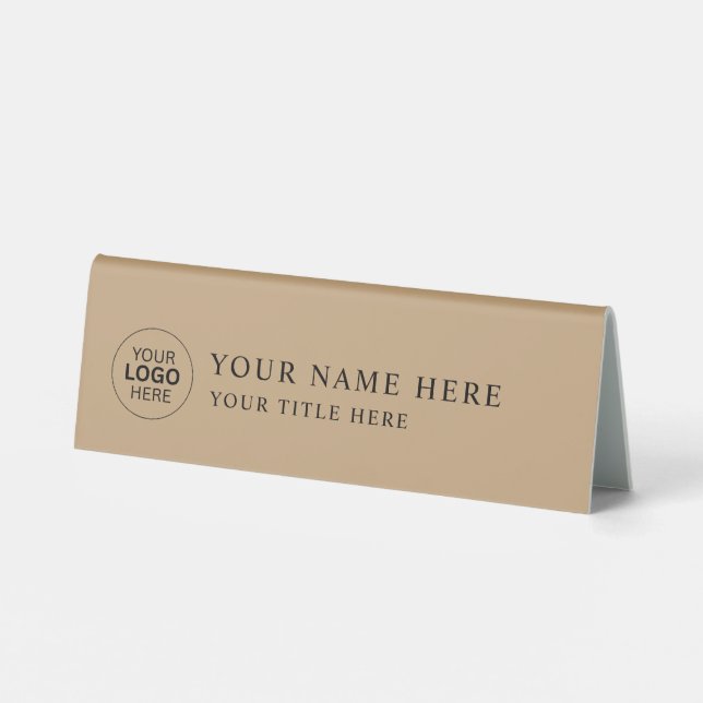 Custom Business Logo Desk Nameplate Table Tent (Back)