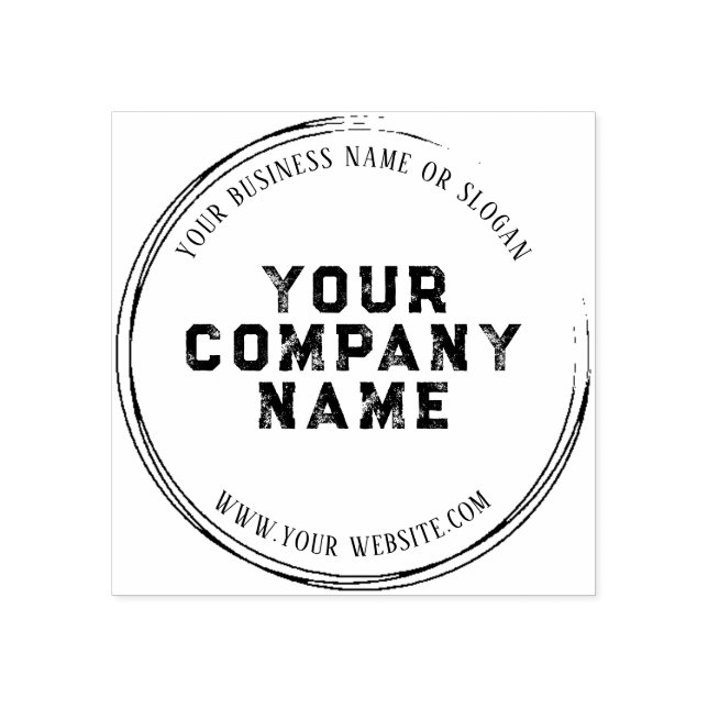 Custom Business Logo | ELEGANT & MODERN ROUND Rubber Stamp (Imprint)