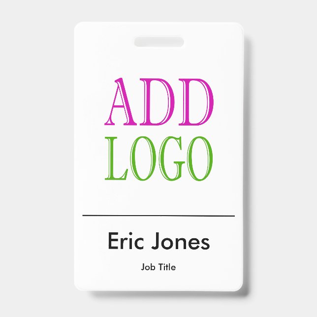 Custom BUSINESS LOGO employee ID identification Badge (Front)