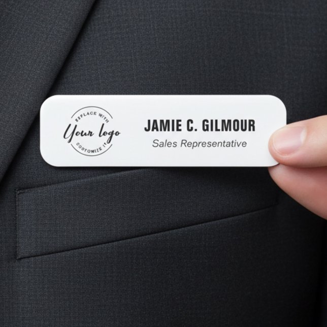 Custom Business logo Employee Magnetic Name Tag (Custom business magnetic name tag with logo, employee name and job title. )