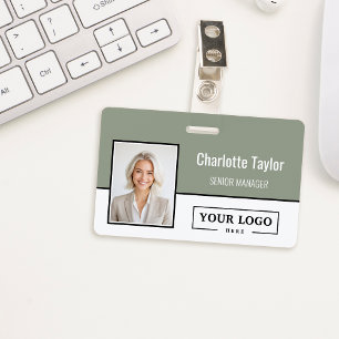 Custom Business Logo Employee Photo ID Badge