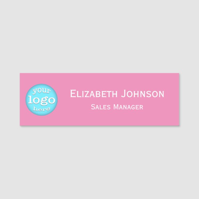 Custom Business Logo Employee Professional Modern Name Tag (Front)
