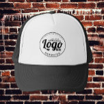 Custom Business Logo Employee Staff Company Black Trucker Hat<br><div class="desc">Feel free to personalise and customise this custom business logo employee staff company black trucker hat. Edit options are available.</div>