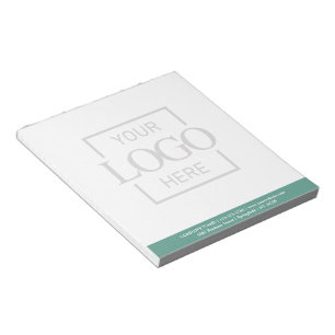 Custom Business Logo Faded Backdrop Modern Simple Notepad