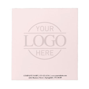 Custom Business Logo Faded Backdrop Modern Simple Notepad