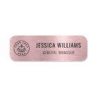 Custom Business Logo Faux Brushed Metallic Pink