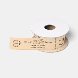Custom Business Logo Garment Care Instructions Satin Ribbon