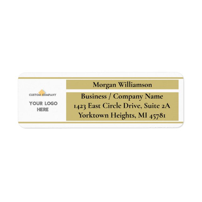 Custom Business Logo Gold Return Address Label (Front)