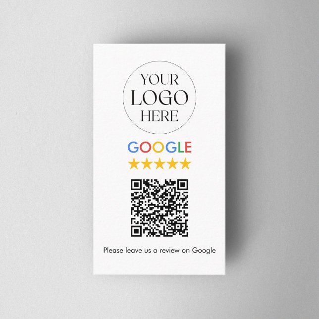 Custom Business Logo Google Review QR Code Card (Creator Uploaded)