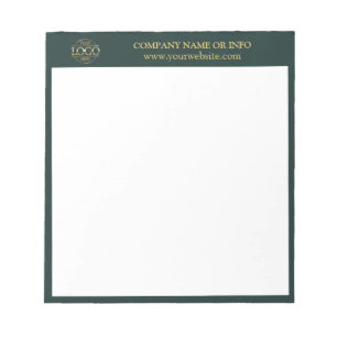 Custom Business Logo Green Branded Promotional Notepad